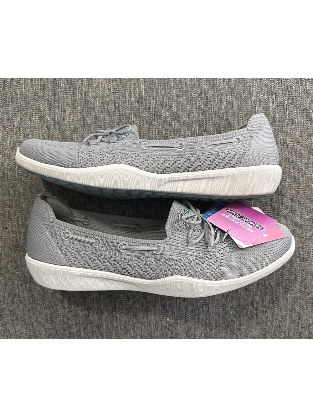 Skechers Women’s 10 Gray Newbury St Preppy Gal Gray Walking Slip On New In Box - Picture 5 of 14